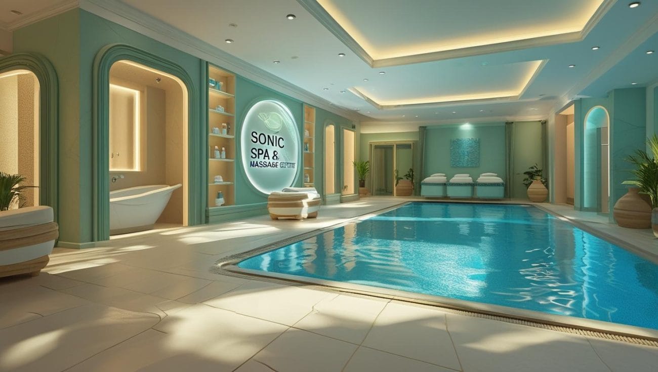Luxury spa in Dhaka – Sonic Spa & Massage Center beauty room with soft bed and swimming poo