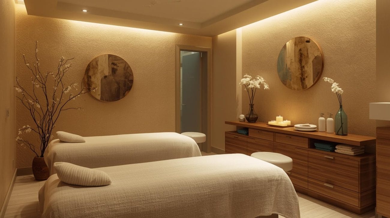 Therapist applying hot stone massage therapy to a professional for relaxation and stress relief in Dhaka